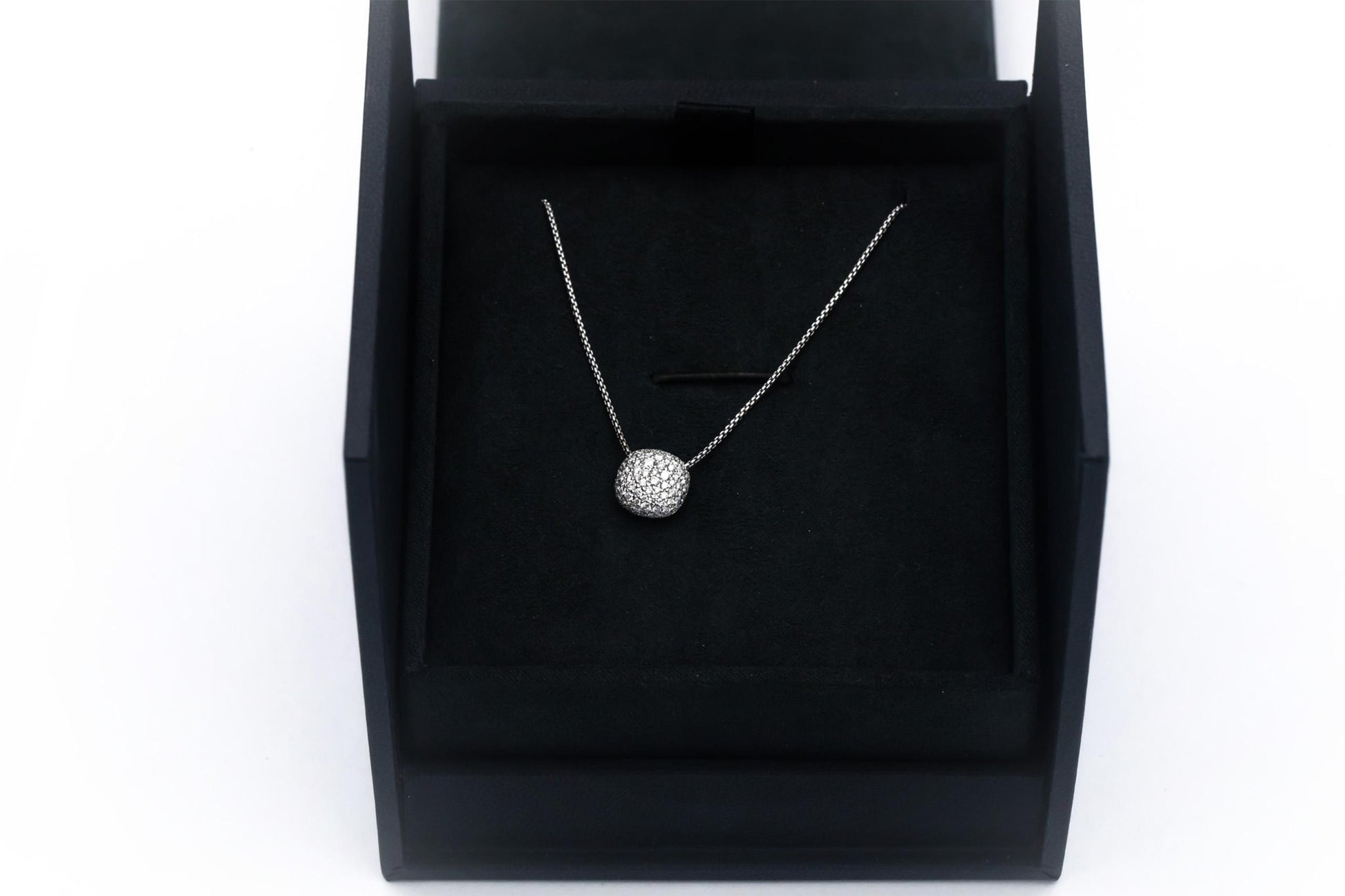 DAVID YURMAN 18k White Gold 0.63CT VS Diamond Pave Pendant Necklace $3500