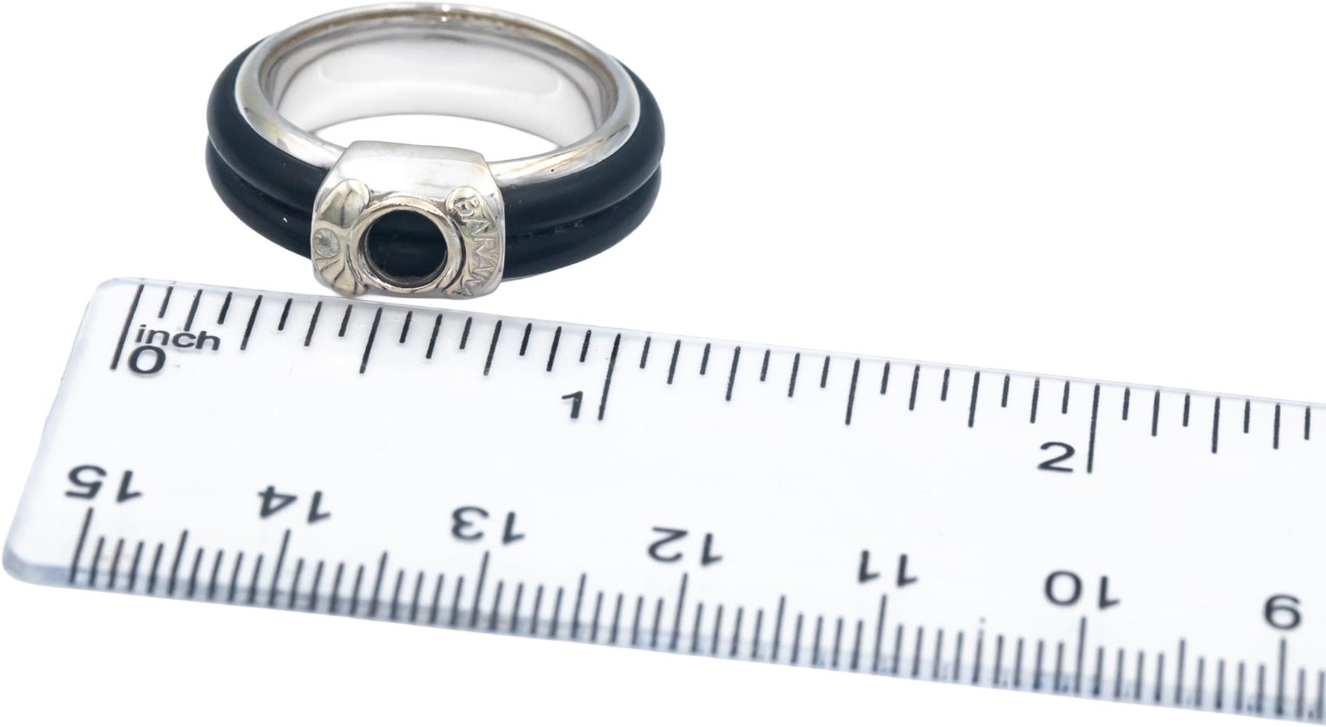 BARAKA Italy 18k White Gold Jewelry Band Ring Size 8