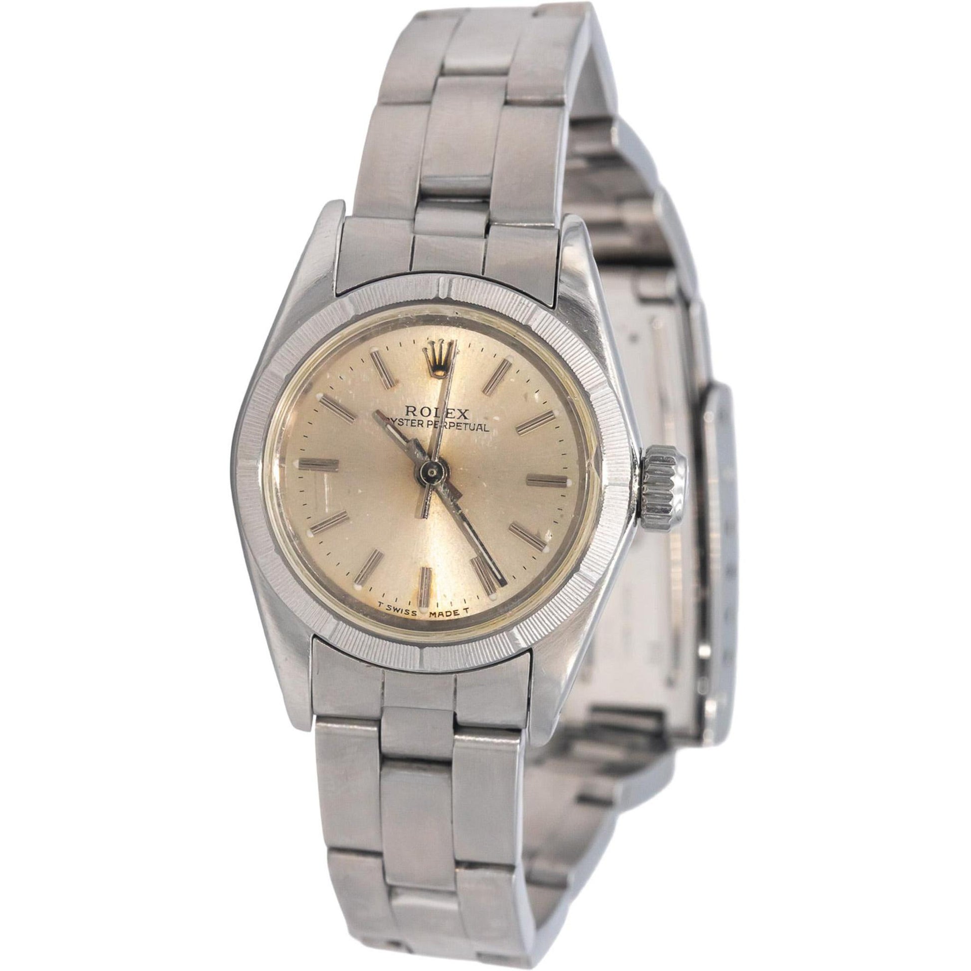 ROLEX Stainless Steel 67230 Oyster Perpetual Ladies Automatic Watch w/ Papers
