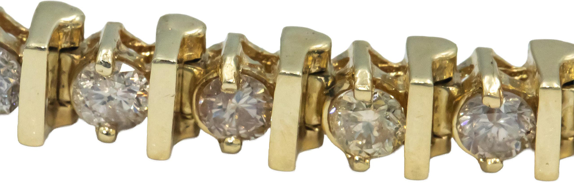 Diamond Round Cut 14k Yellow Gold Fancy Link Bracelet 5.0CT