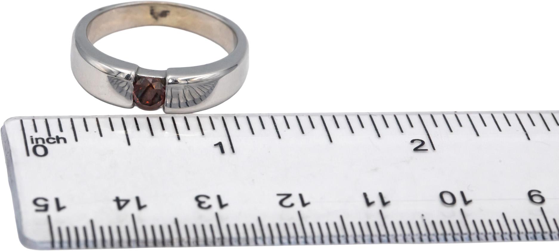 14K White Gold Jewelry Round Cut Diamond Solitaire Ring 0.37CT Size 9.5