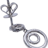 14k White Gold Round Cut Diamond Drop Dangle Earrings 0.10CT