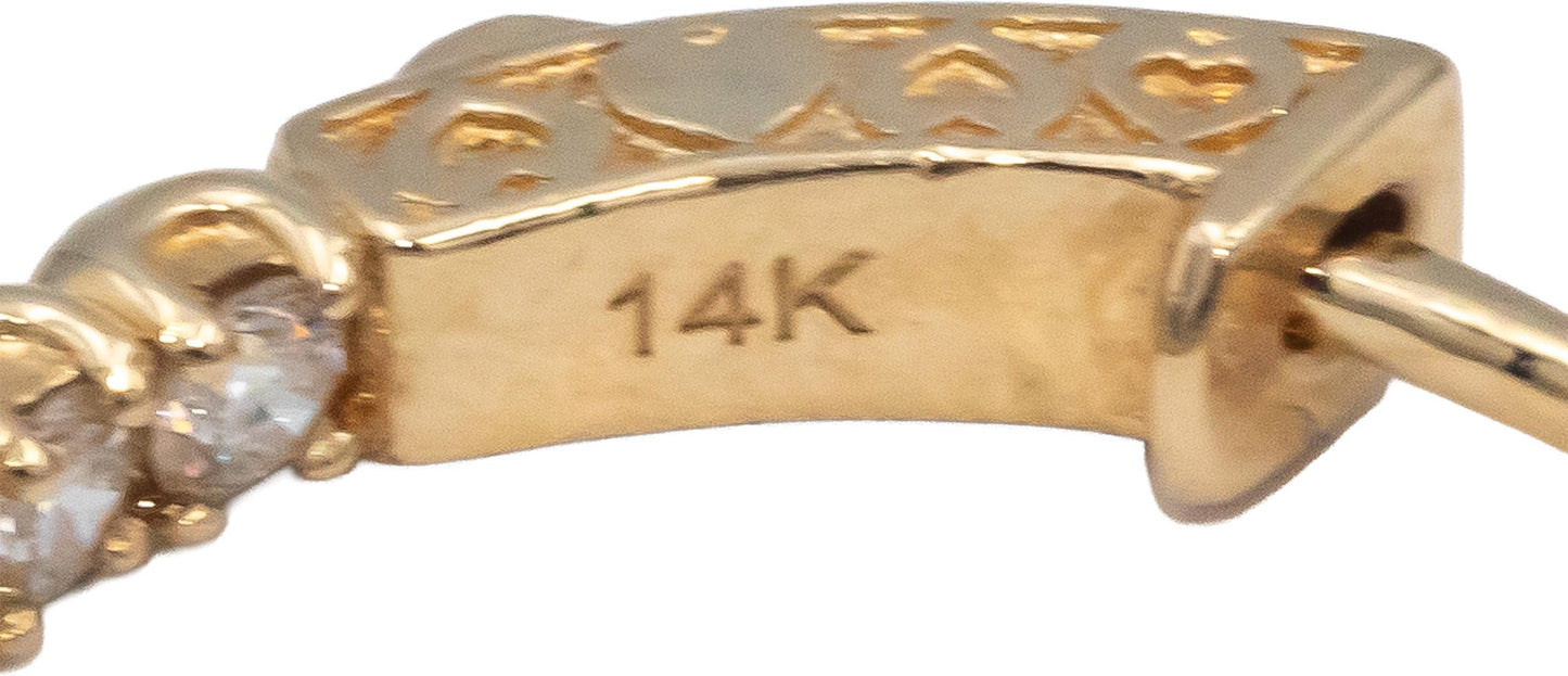 14k Yellow Gold Round Diamond Inside Out Circle Hoop Earrings 1.93CT