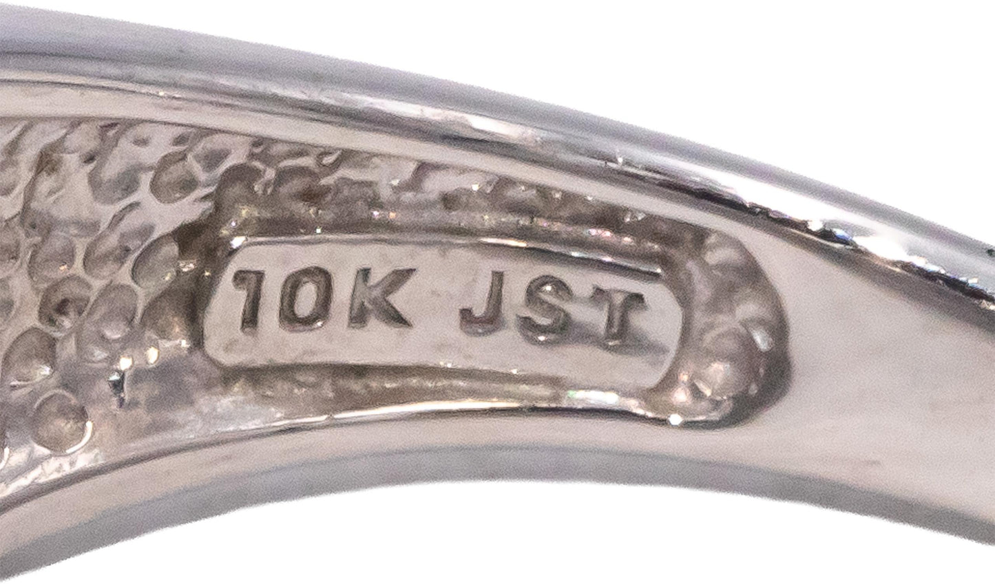 10k White Gold Jewelry Round Diamond Cluster Cocktail Ring 0.75CT Size 7
