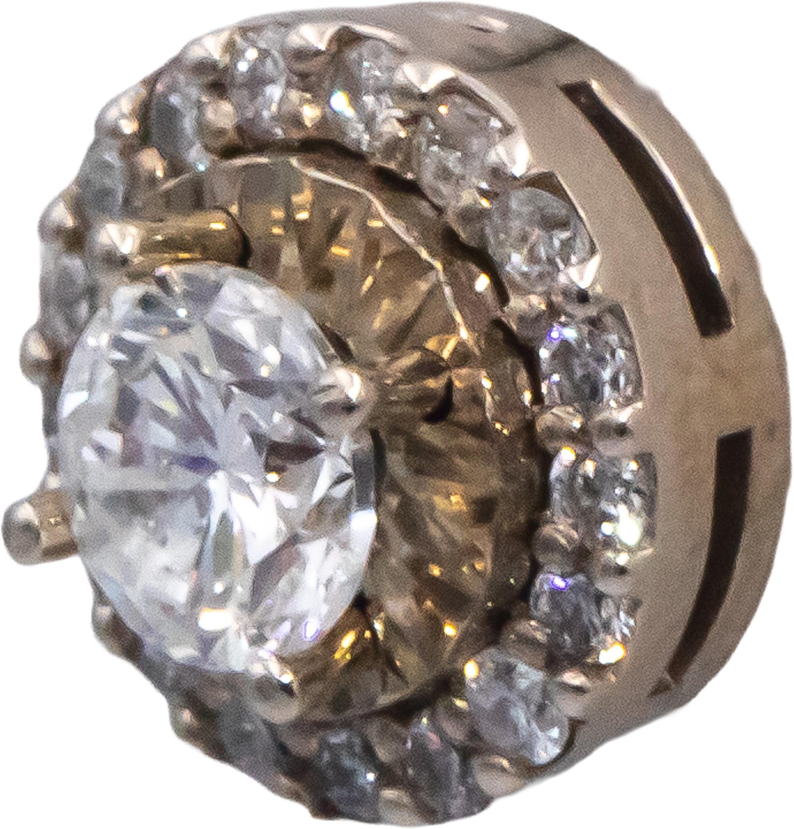 Round Diamond 14k White Gold Flower Cluster Stud Screw Back Earrings 2.79CT