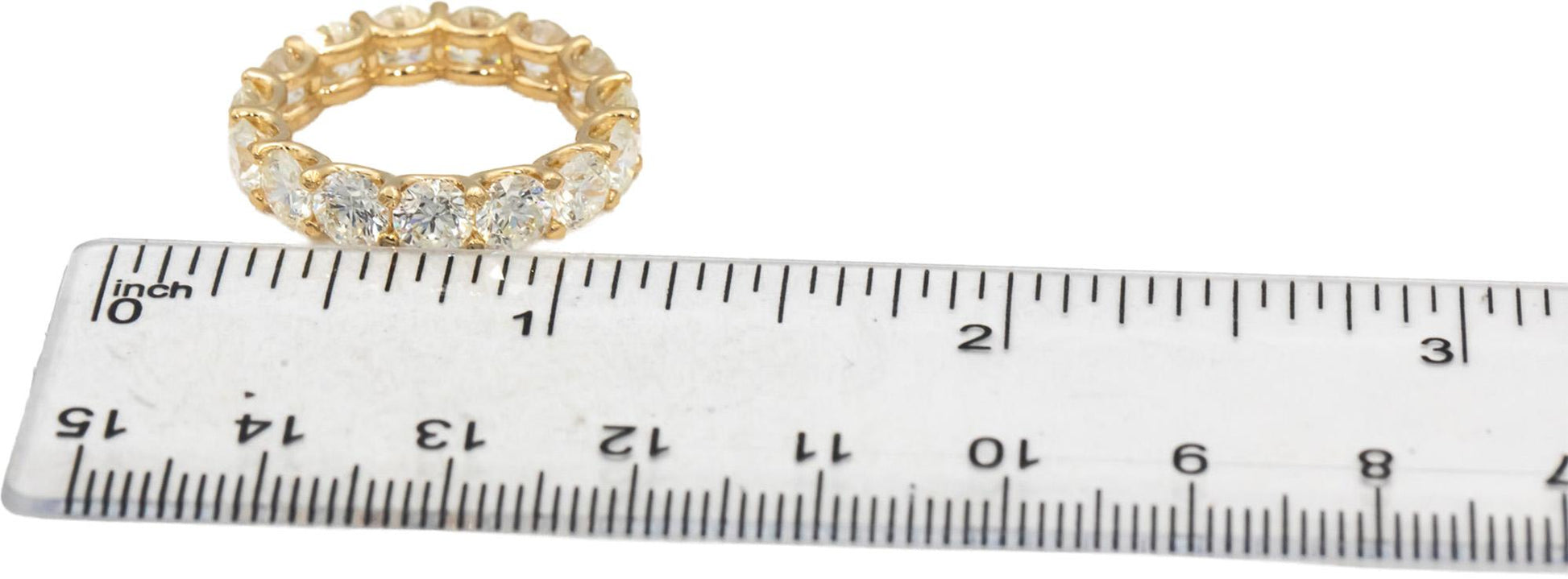 14k Yellow Gold VS Round Diamond Eternity Band Ring 5.82CT Size 7.25