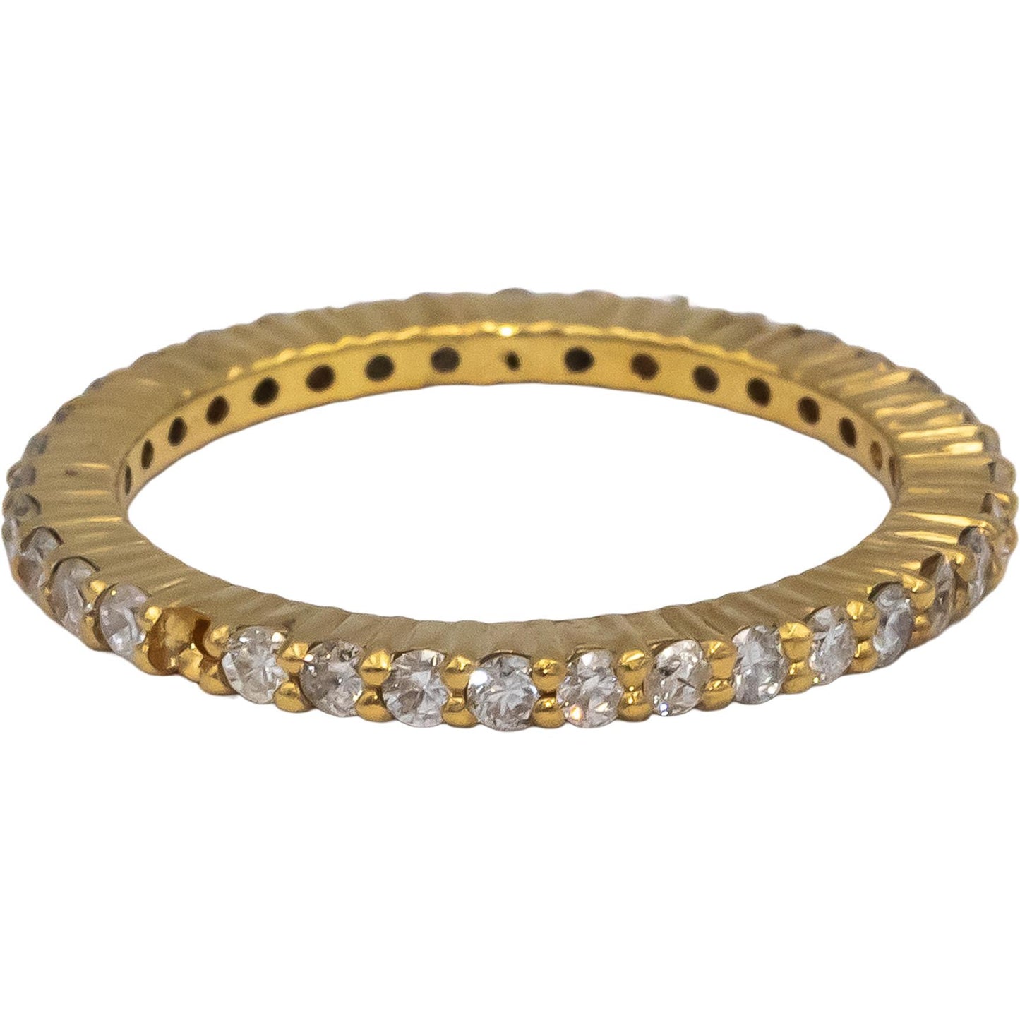 18k Yellow Gold Round Diamond Eternity Band Ring 0.76CT Size 6