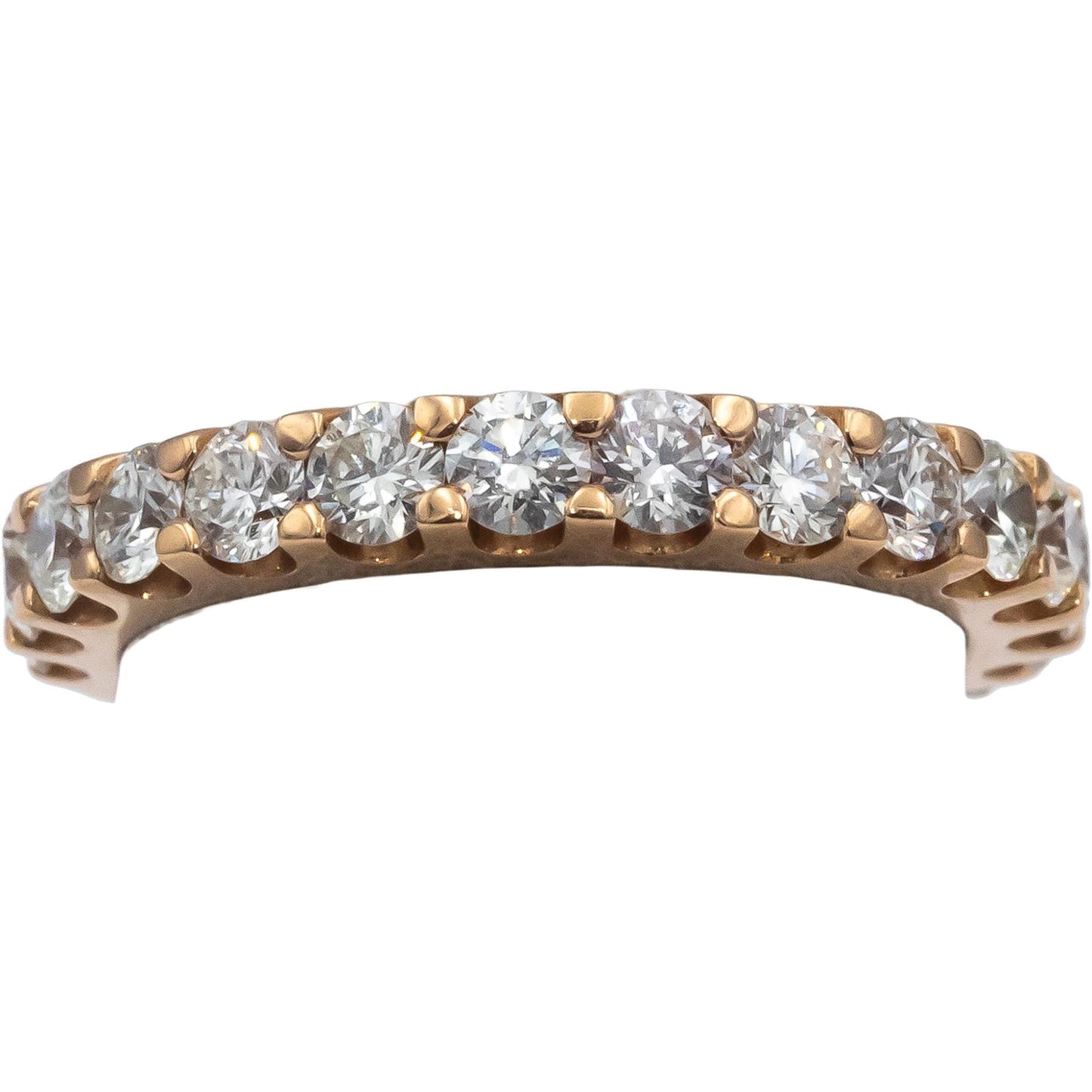 18k Rose Gold VS Round Diamond Half Eternity Band Ring 1.50CT Size 6