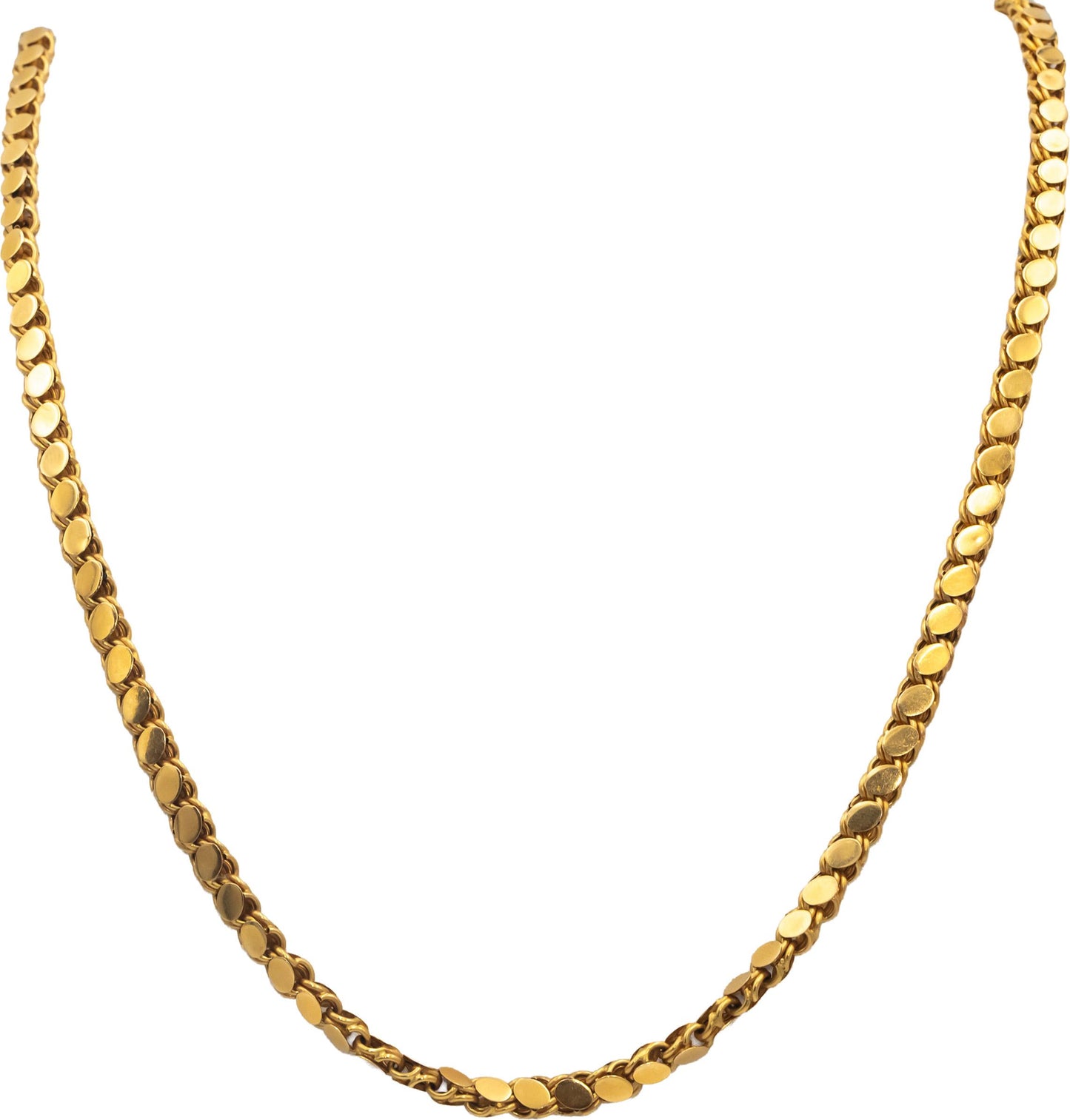 Vintage 18k Yellow Gold 81.5" Opera Length Fancy Link Necklace