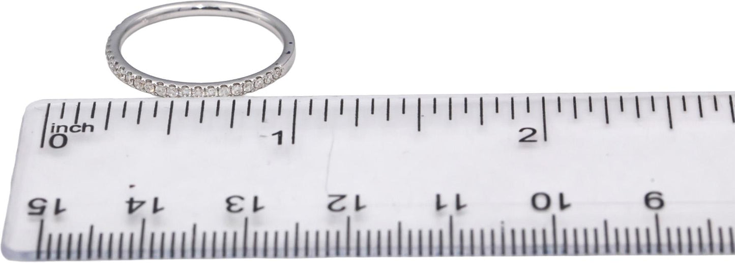 ODELIA 18k White Gold Round Diamond Band Ring 0.25CT Size 7