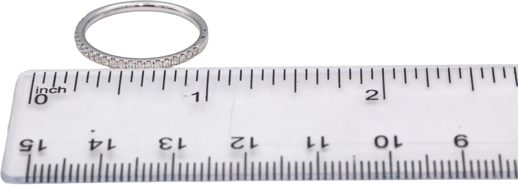 ODELIA 18k White Gold Round Diamond Band Ring 0.25CT Size 7