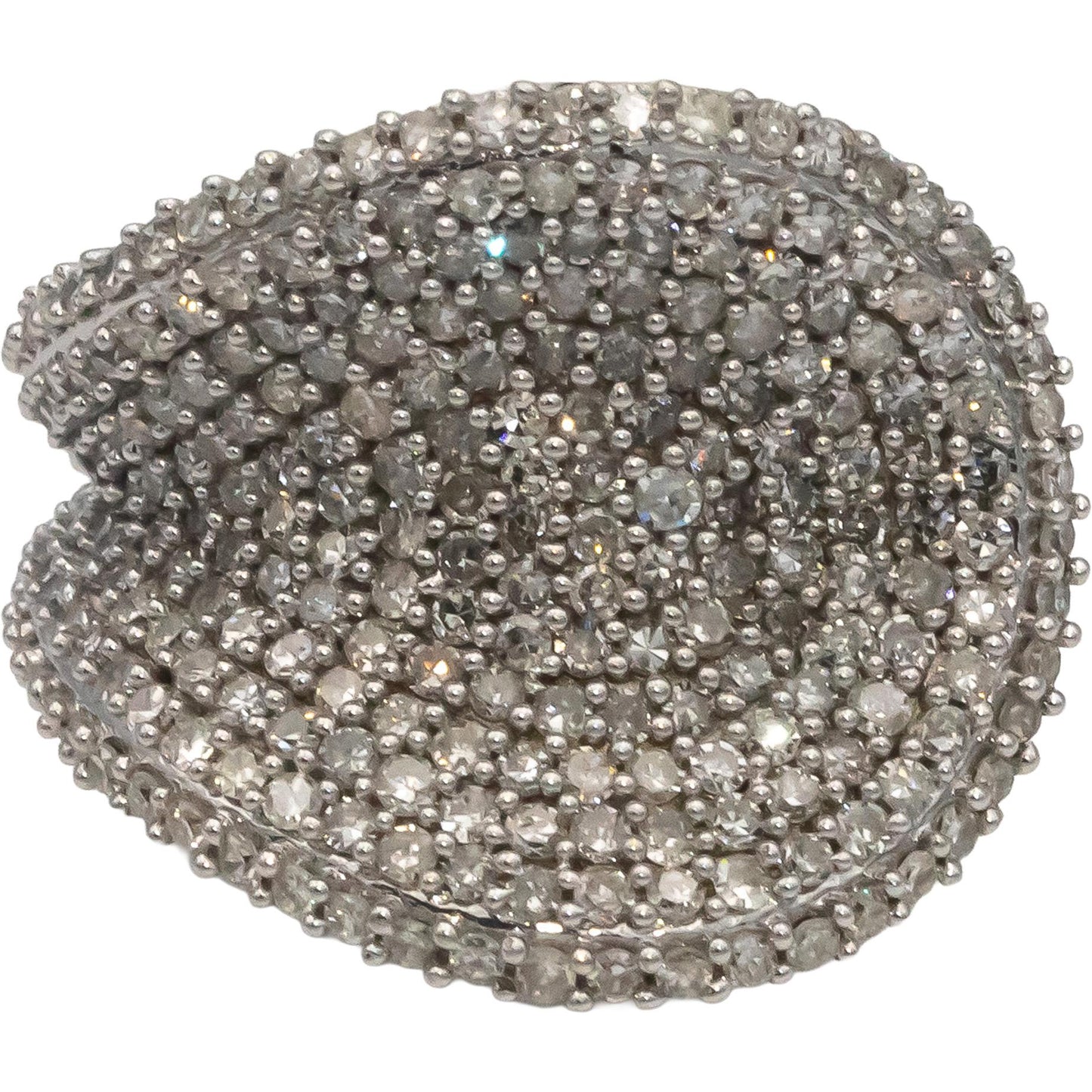 14k White Gold Round Diamond Cluster Cocktail Ring 2.0CT Size 7