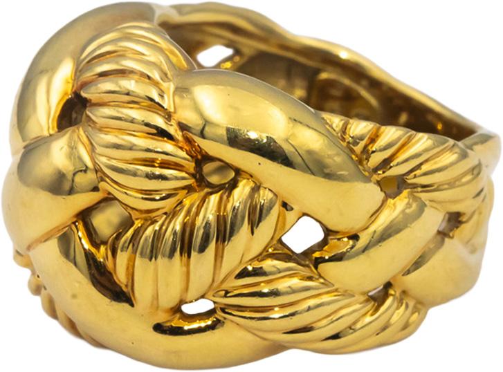 DAVID YURMAN 18k Yellow Gold Woven Knot Cocktail Ring Size 7