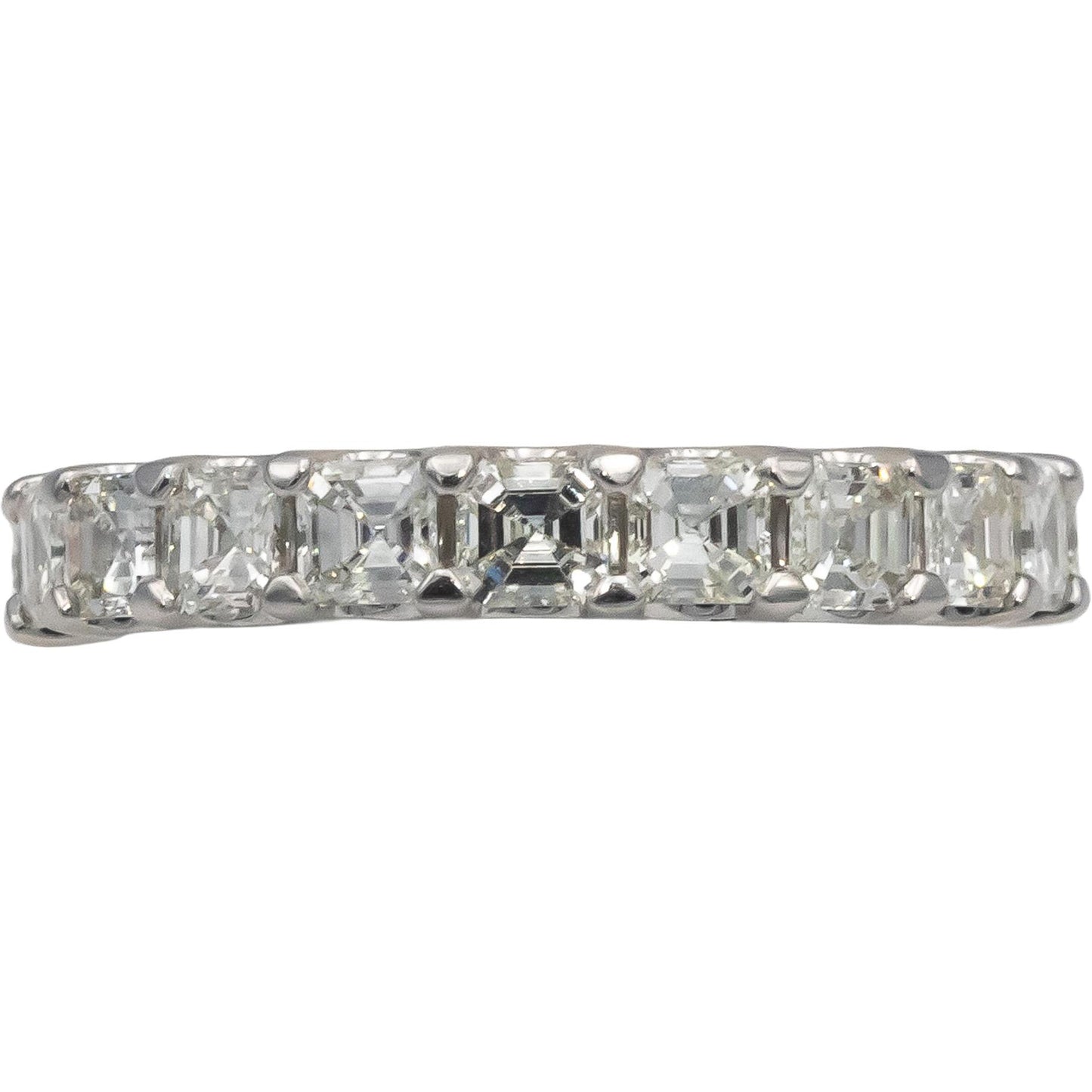 18k White Gold VS Asscher Cut Diamond Eternity Band Ring 3.0CT Size 6