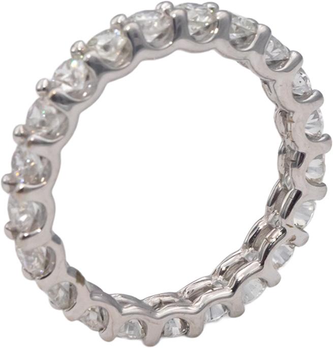 18k White Gold Round Diamond Eternity Band Ring 1.80CT Size 6