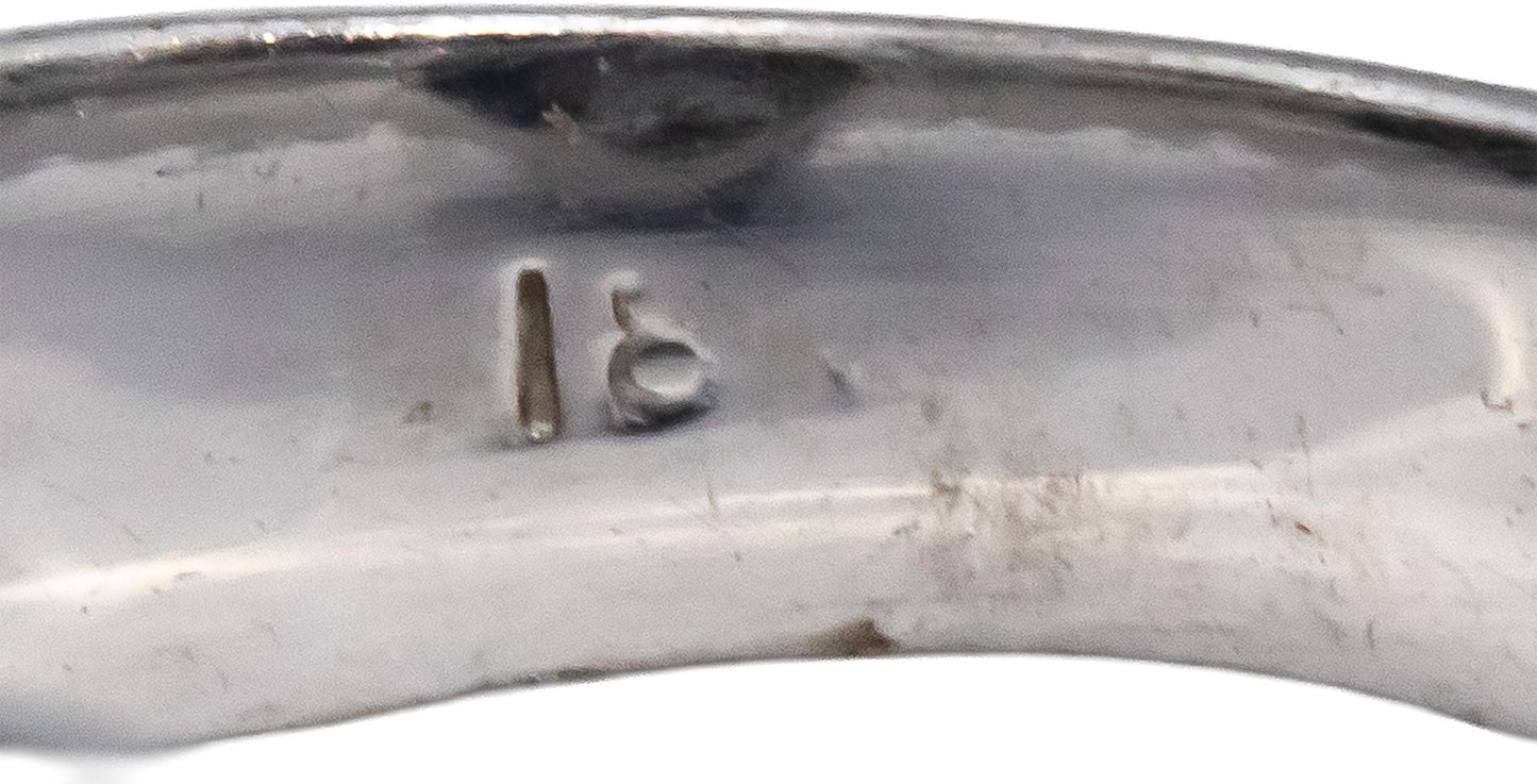 18k White Gold 12.9mm Black Tahitian Pearl Solitaire Ring Size 7.75