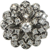 Vintage 18k White Gold VS Diamond Cluster Cocktail Ring 0.75CT Size 8.5