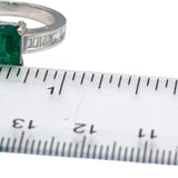 GIA Certified 18k White Gold Zambia Emerald Diamond Cocktail Ring 2.69 Size 5.5