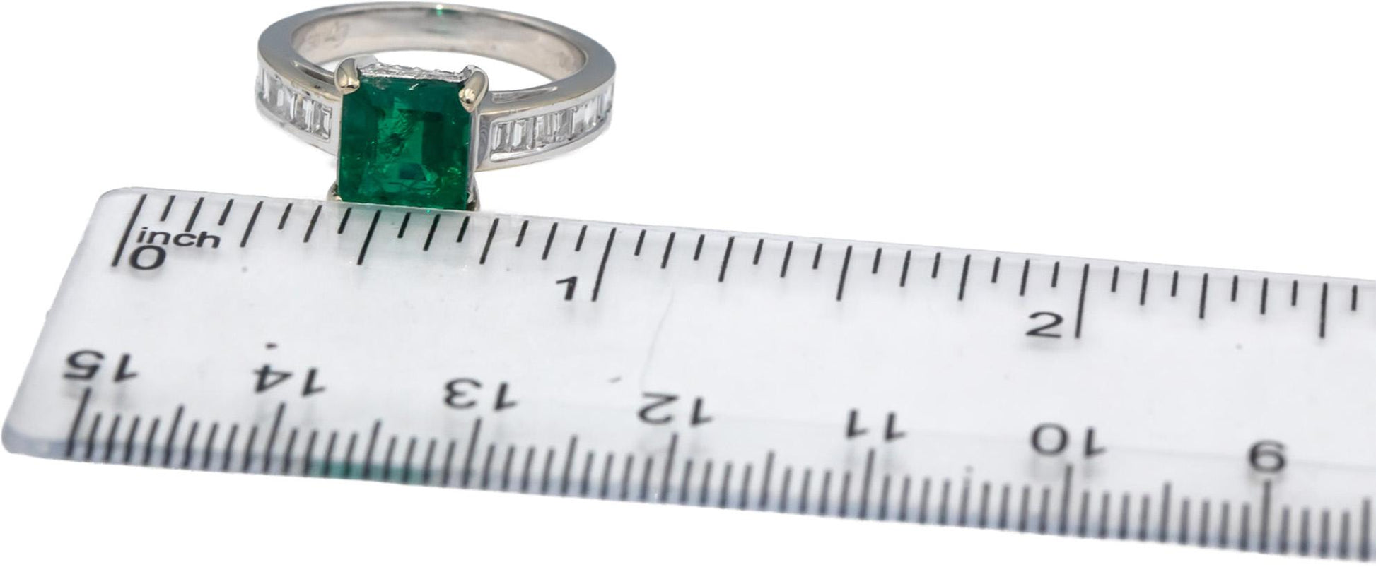GIA Certified 18k White Gold Zambia Emerald Diamond Cocktail Ring 2.69 Size 5.5