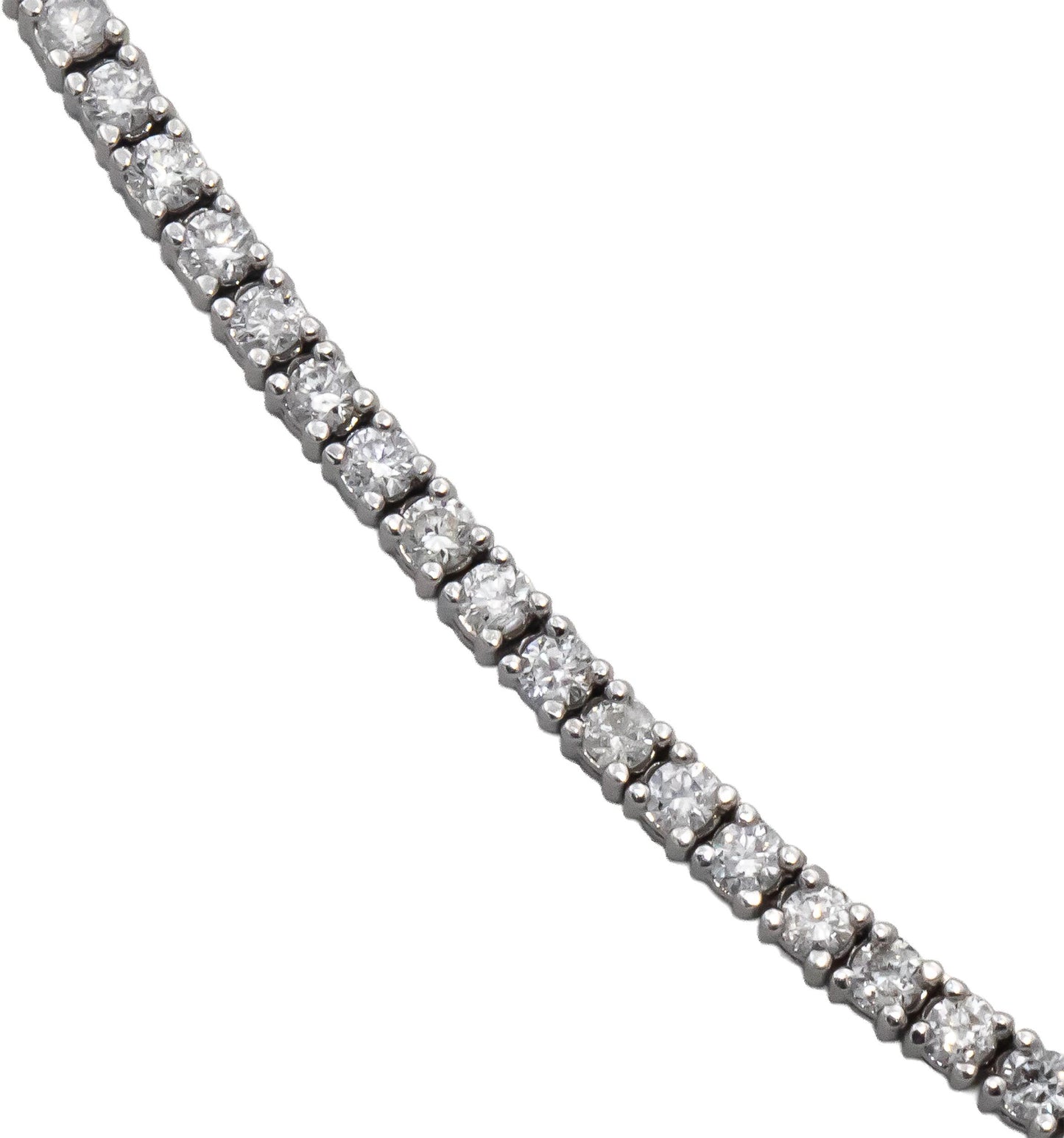 18k White Gold Round Diamond Tennis Necklace 4.73CT