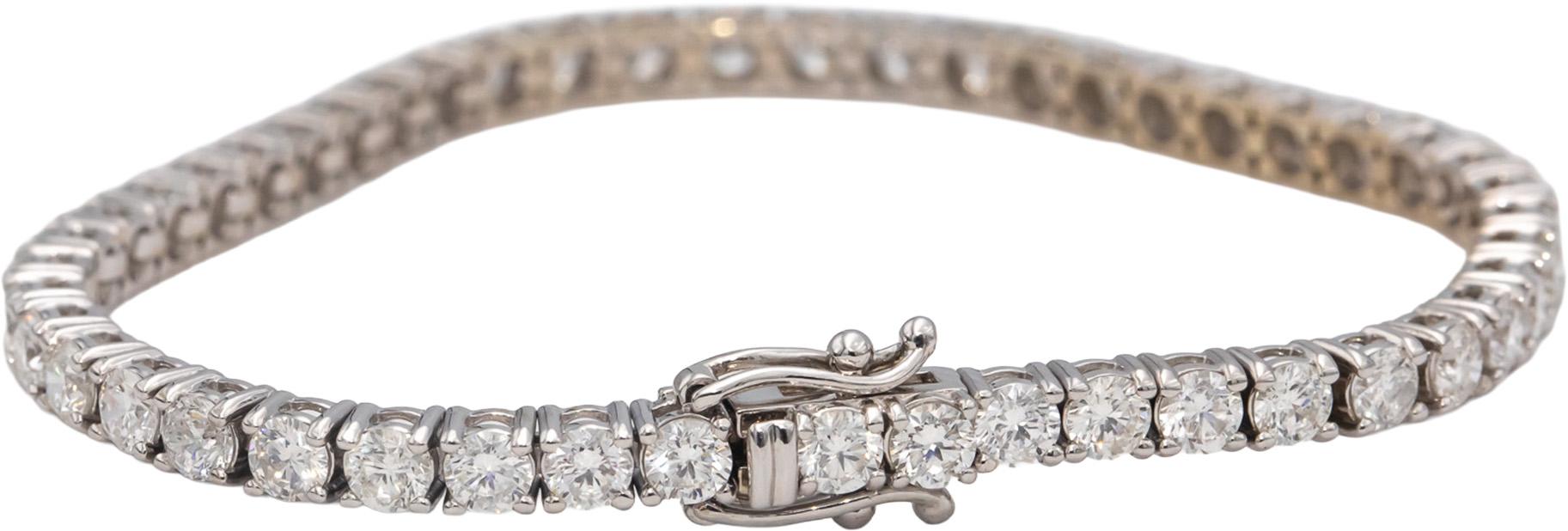 14k White Gold Round Diamond Tennis Bracelet 7.83CT