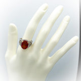 GIA 14k Gold Lab-Grown Sapphire and Round Diamond Ring 0.75CT Size 7.25