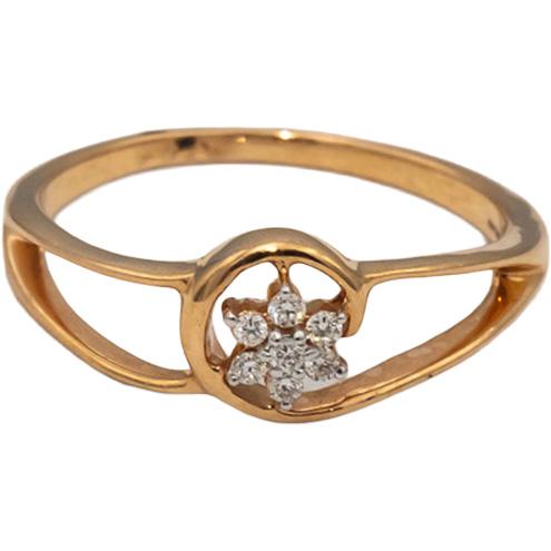 18k Rose Gold Round Diamond Cluster Flower Ring 0.07CT Size 6.25