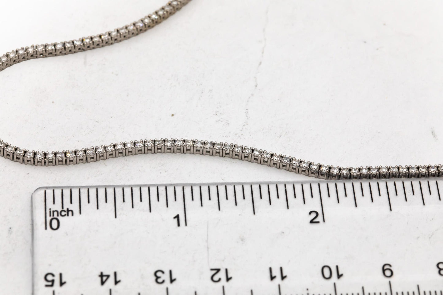14k White Gold VS Round Diamond Tennis Necklace 4.48CT