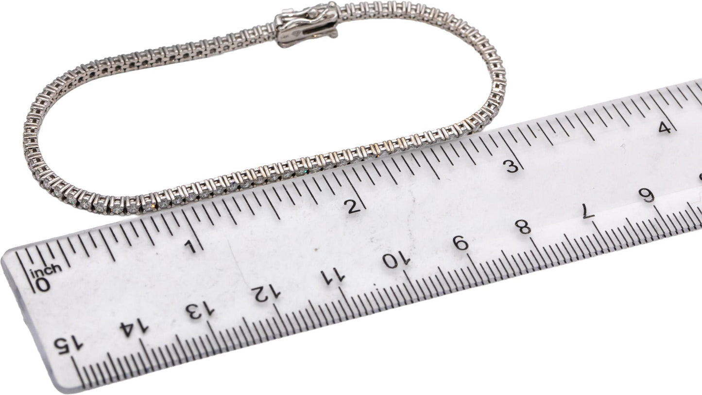 14k White Gold VS Round Diamond Tennis Bracelet 2.09CT
