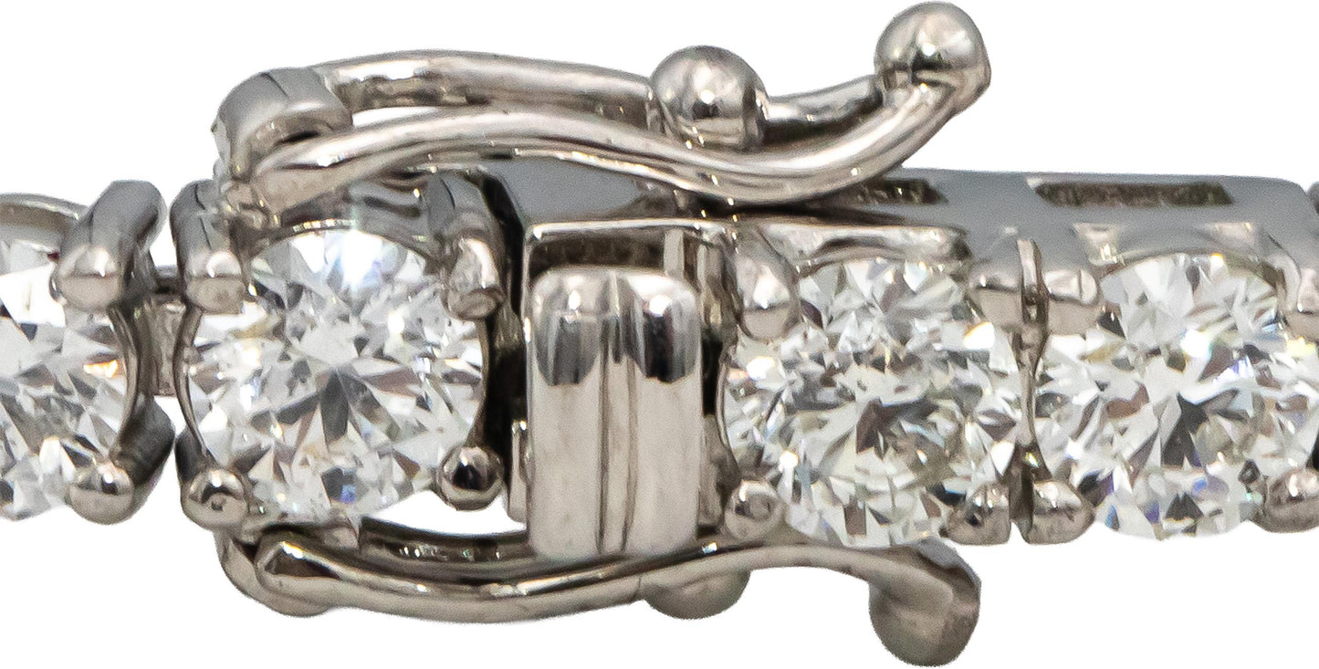 14k White Gold Round Diamond Tennis Bracelet 11.05CT