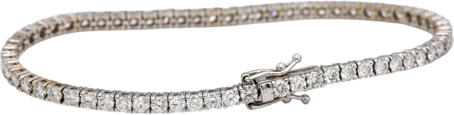 14k White Gold VS Round Diamond Tennis Bracelet 4.65CT