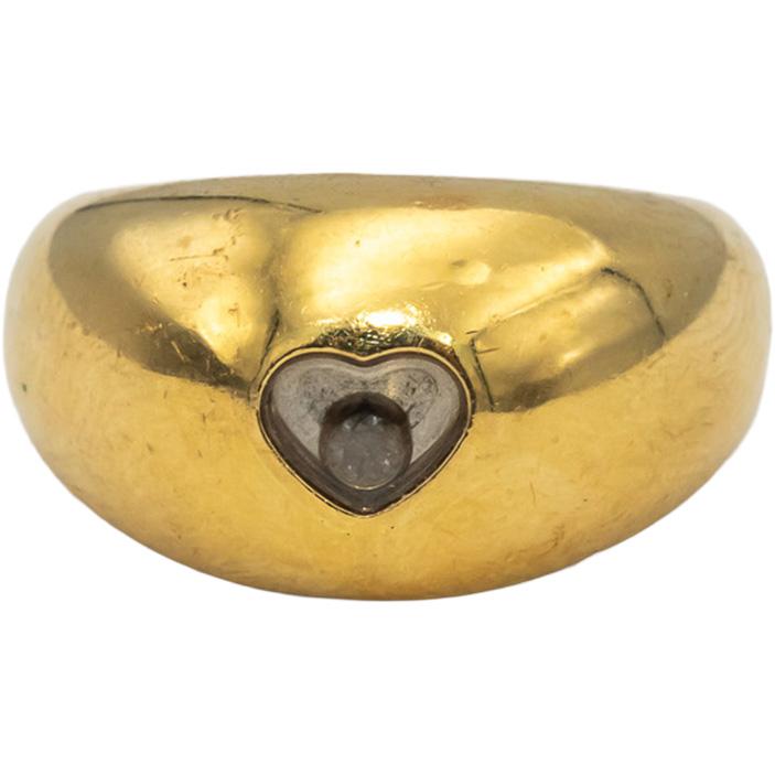CHOPARD 18k Yellow Gold Happy Diamond Heart Ring 6.5