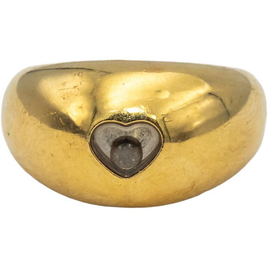 CHOPARD 18k Yellow Gold Happy Diamond Heart Ring 6.5