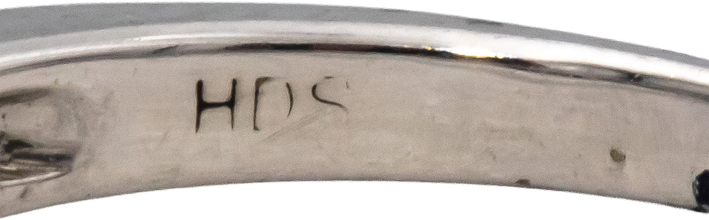 14k White Gold Channel Set Diamond Wishbone Chevron Band Ring 0.15CT Size 6.25