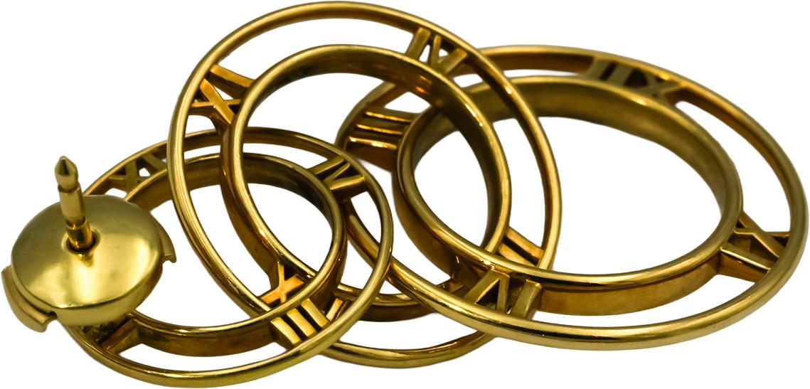 TIFFANY & CO. 18k Yellow Gold Atlas Triple Drop Dangle Earrings