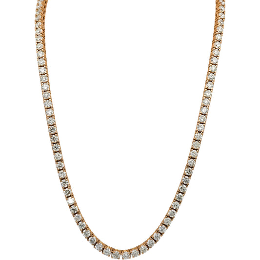 14k Rose Gold VS Round Diamond Tennis Necklace 51.13CT