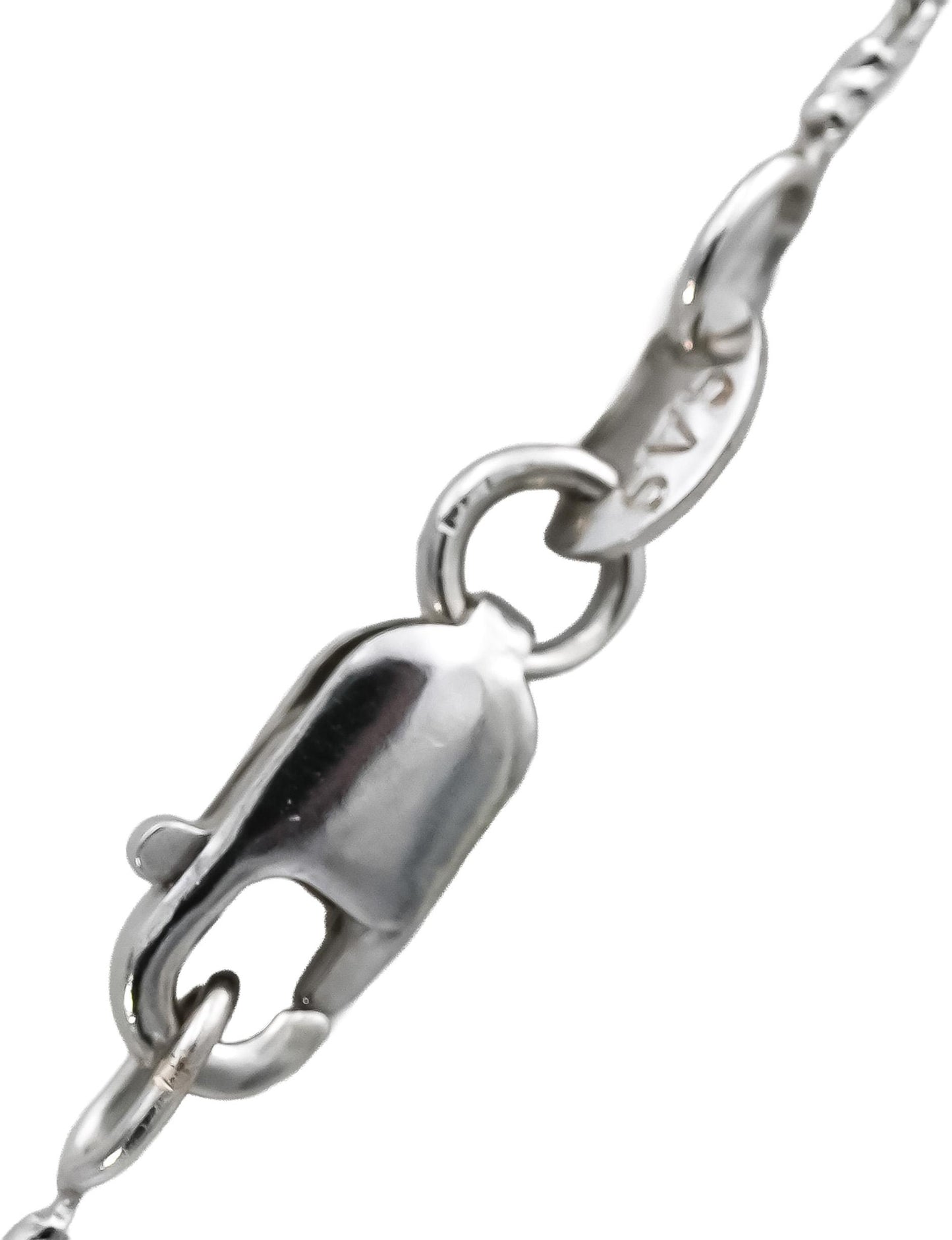 14k White Gold VS Emerald and Round Bezel Set Diamond Pendant Necklace 0.50CT