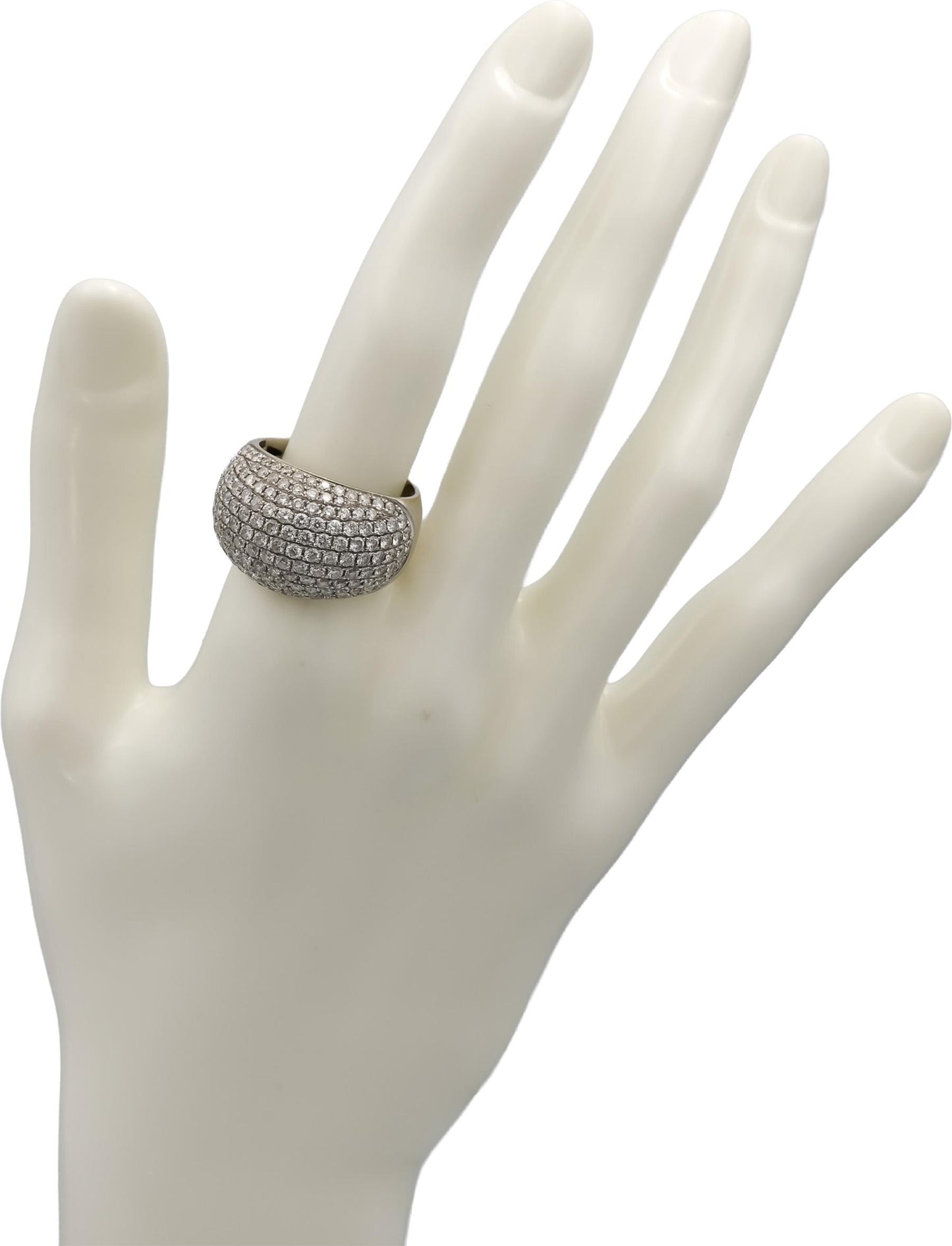 18k White Gold Round Diamond Cluster Dome Cocktail Ring 3.0CT Size 9