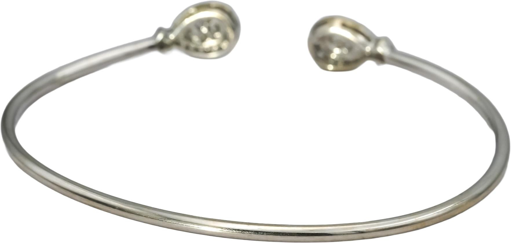 14k White Gold VS Round Diamond Cuff Bracelet 0.50CT