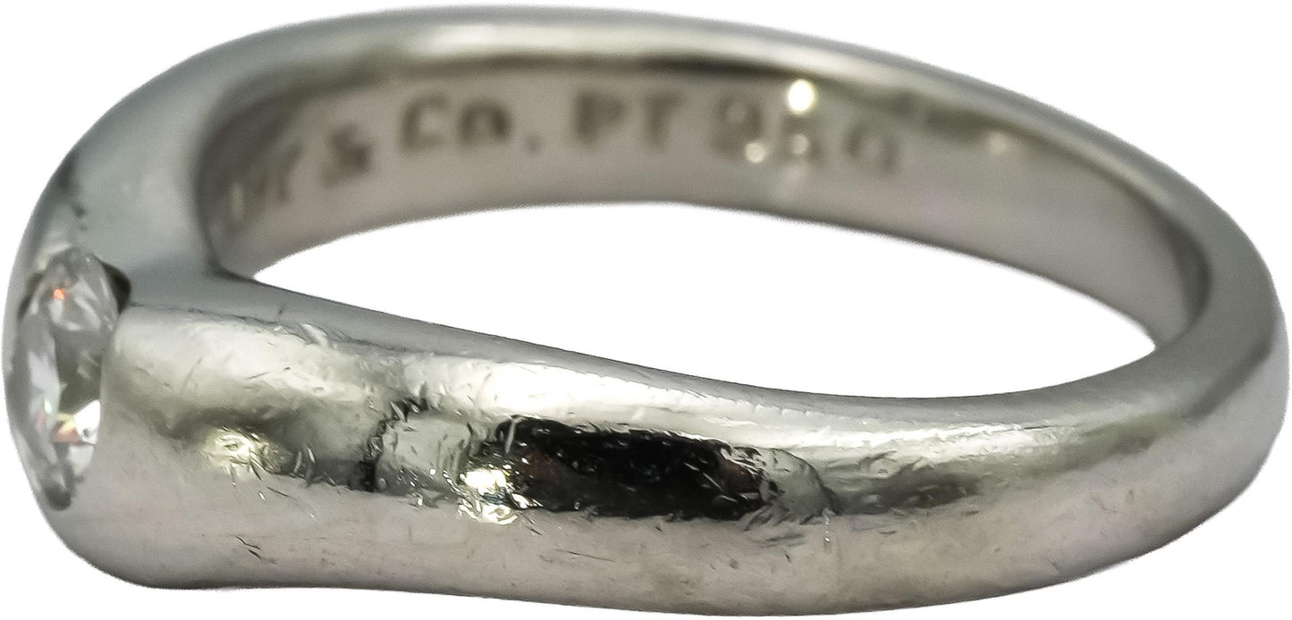 TIFFANY & CO. Platinum Peretti VS Round Diamond Ring 0.25CT Size 3.5