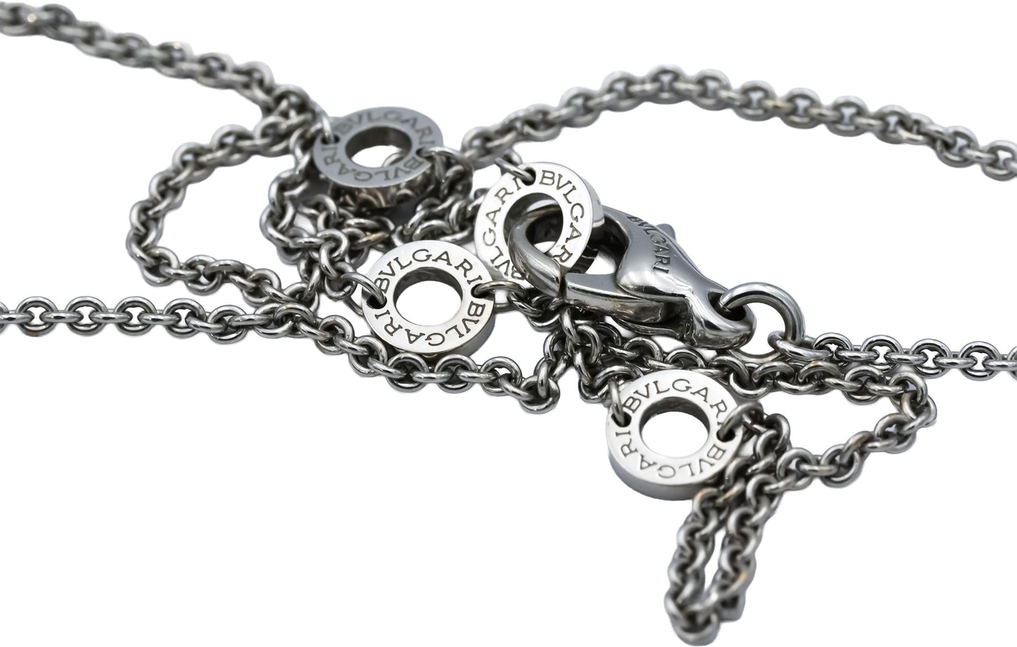 BVLGARI 18k White Gold Parentesi Pendant Necklace