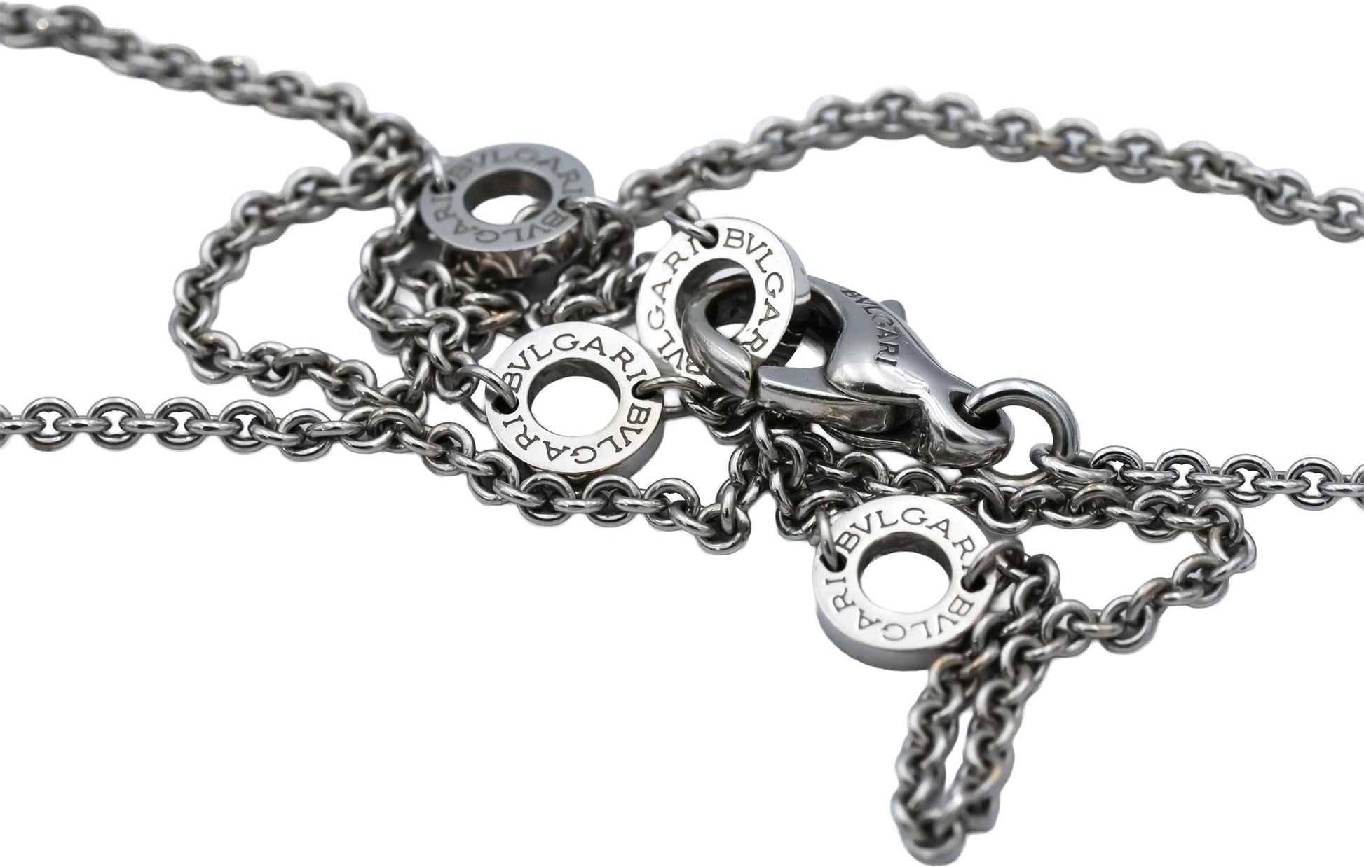 BVLGARI 18k White Gold Parentesi Pendant Necklace