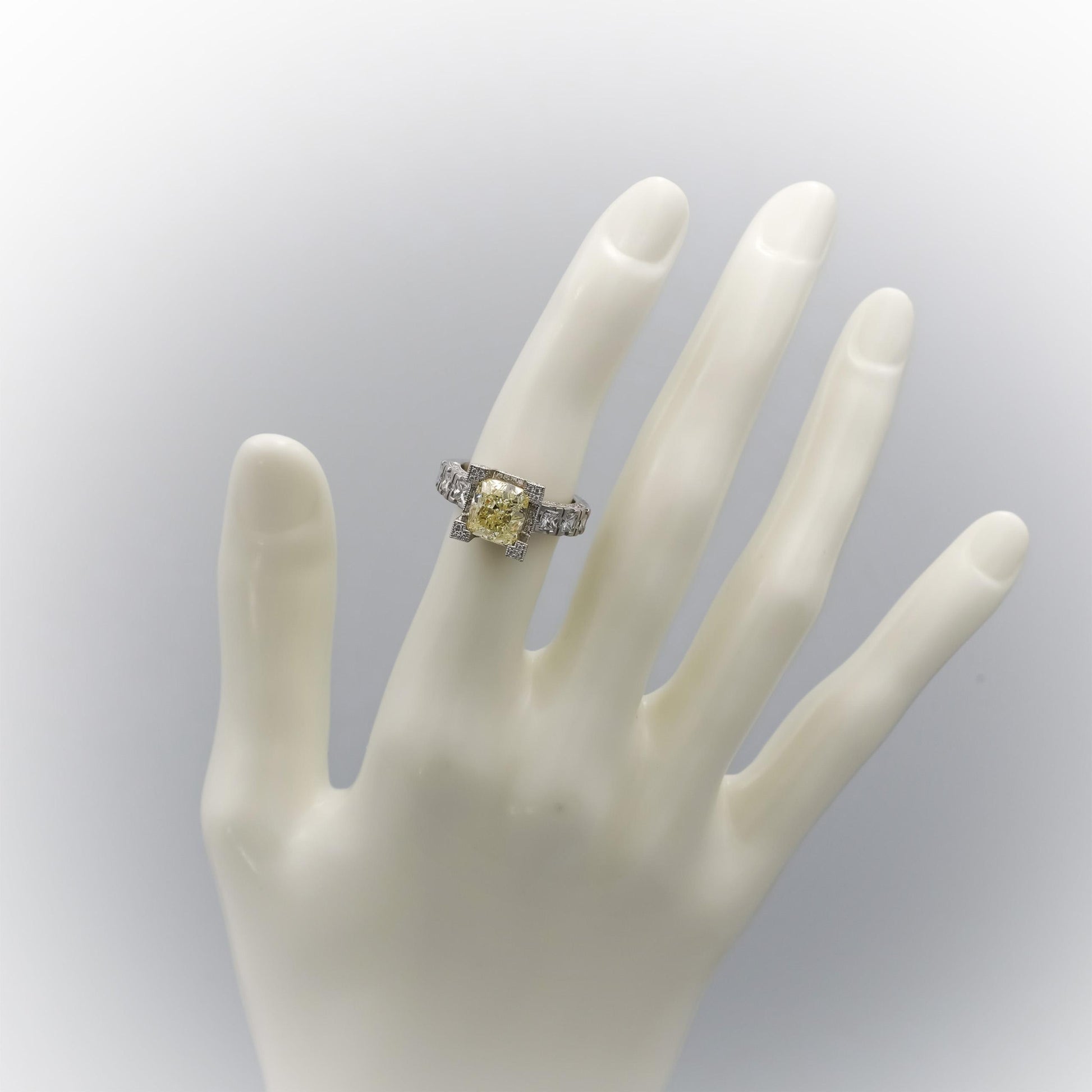 GIA Certified 14k White Gold Diamond Engagement Ring 4.01CT w/ 3.01CT Center