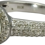 18k White Gold Round Diamond Engagement Ring 2.75CT w/ 2.25CT Center Size 6.75