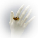 18k White Yellow Gold Citrine Yellow Sapphire Diamond Cocktail Ring 7.85CT Sz 7
