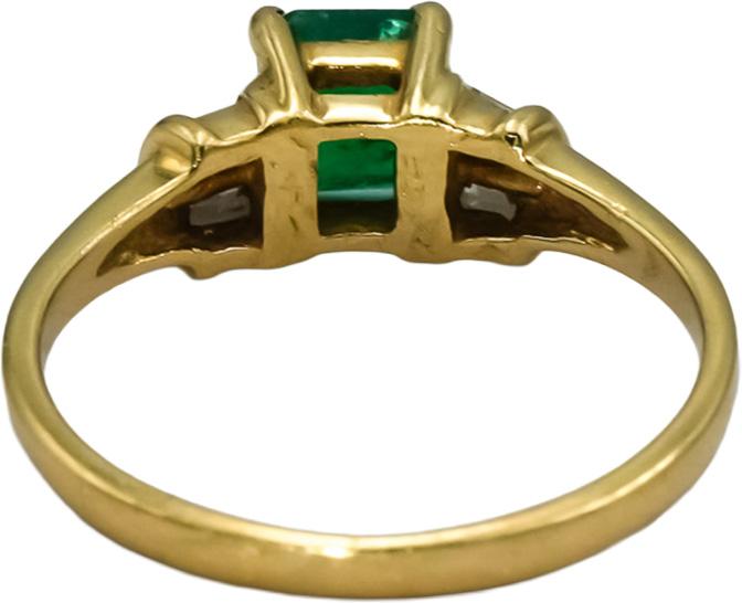 14k Yellow Gold VS Diamond and Emerald Cocktail Ring 1.0CT Size 5.25