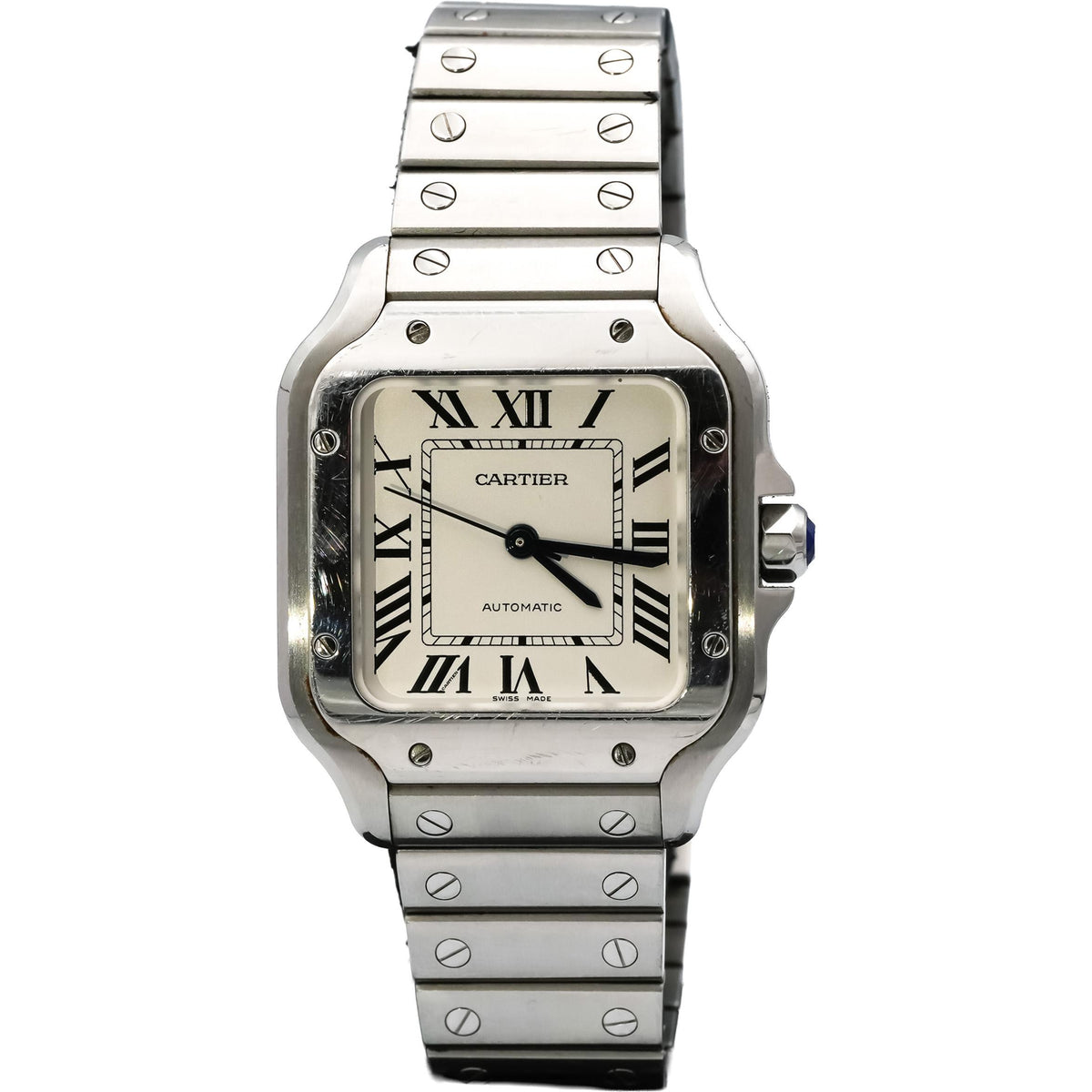 CARTIER Stainless Steel Santos De Cartier Medium 35mm Automatic Watch Ref 4075