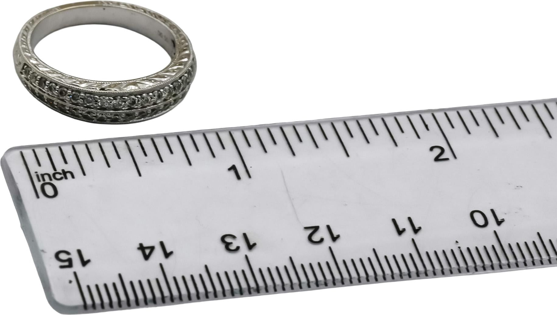14k White Gold VS Round Diamond Filigree Band Ring 0.50CT Size 7