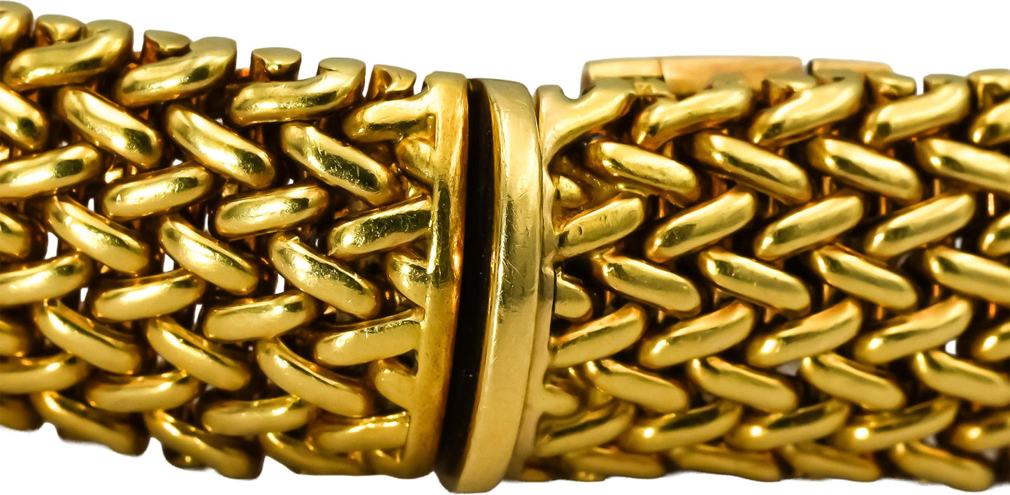 TIFFANY & CO. 18k Yellow Gold Mesh Bracelet 9.5mm Wide