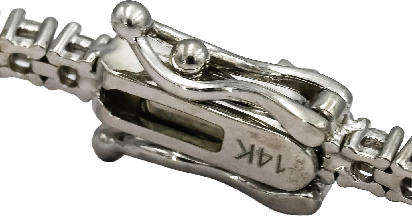 14k White Gold VS Round Diamond Tennis Bracelet 2.07CT